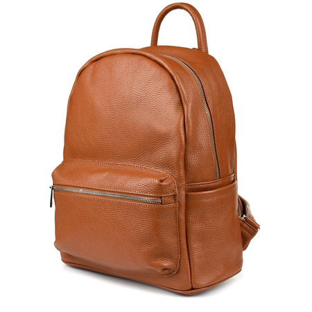 Skórzany PLECAK DAMSKI A4 Vera Pelle BRĄZOWY