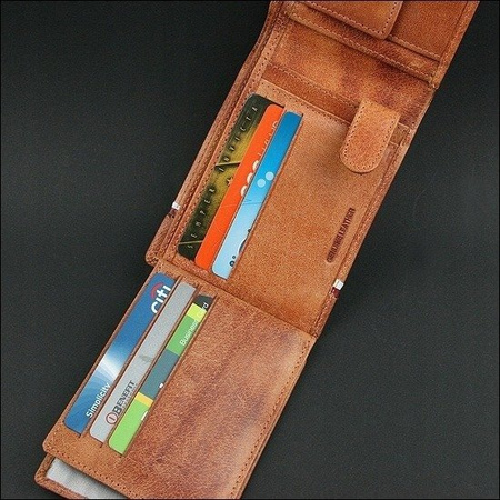 Portfel męski skóra RFID orzeł granatowy