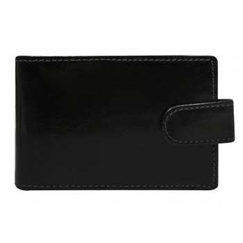 Biznesowe czarne skórzane etui na karty