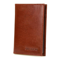 Etui na dokumenty karty brąz skórzane slim Beltimore
