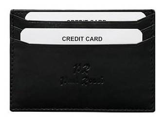 Skórzane ETUI NA KARTY Paul Rossi CZARNE