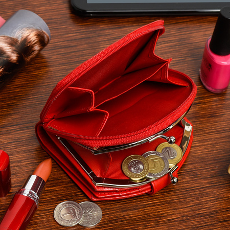 Skórzany portfel damski RFID Beltimore CZERWONY