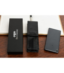 Skórzane etui na długopisy Beltimore CZARNE