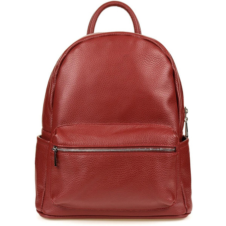 Skórzany PLECAK DAMSKI A4 Vera Pelle BORDOWY