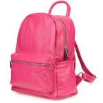 Skórzany Duży Plecak Damski A4 Vera Pelle Różowy