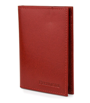 Etui na dokumenty karty czerwone skórzane slim Beltimore