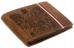 PORTFEL MĘSKI skóra RFID orzeł BRĄZOWY