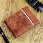 Portfel męski skóra RFID orzeł granatowy