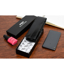 Skórzane etui na długopisy Beltimore CZARNE