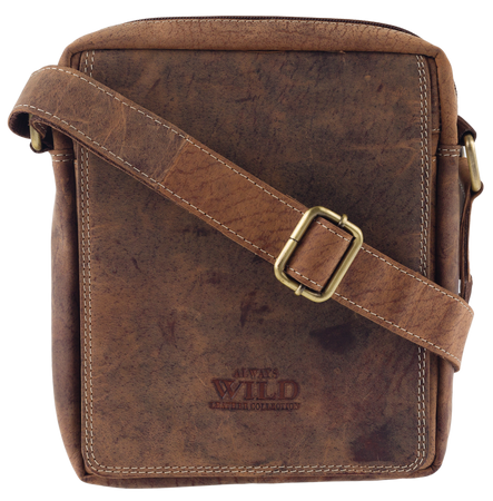 Listonoszka męska - torba skórzana na ramię dla mężczyzny. Brąz