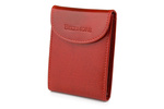 Skórzane etui na wizytówki czerwone / mały portfel