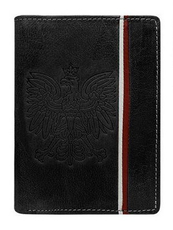 PORTFEL MĘSKI orzeł skóra RFID CZARNY