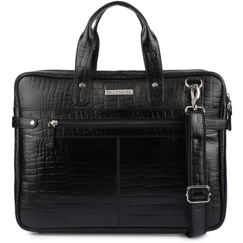 Elegancka Torba na laptopa damska Skórzana aktówka CZARNA 15"