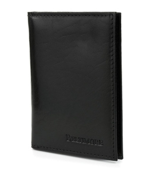 Etui na dokumenty karty czarne skórzane slim Beltimore