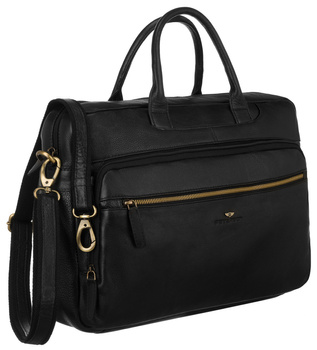 Torba Skórzana na laptopa męska czarna