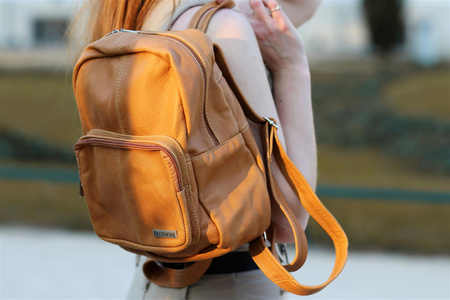 Damski plecak skórzany Beltimore czerwony