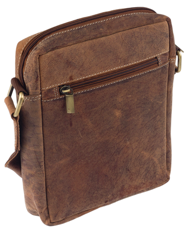 Listonoszka męska - torba skórzana na ramię dla mężczyzny. Brąz