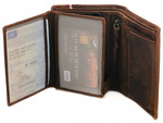 PORTFEL MĘSKI orzeł skóra RFID BRĄZOWY