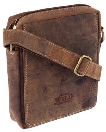 Listonoszka męska - torba skórzana na ramię dla mężczyzny. Brąz