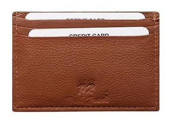 Skórzane ETUI NA KARTY Paul Rossi BRĄZOWE