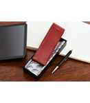 Skórzane etui na długopisy Beltimore CZERWONE