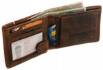 PORTFEL MĘSKI skóra RFID orzeł BRĄZOWY