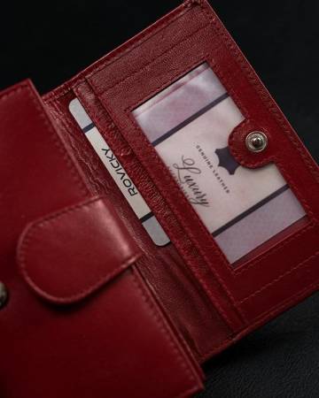 Duży skórzany portfel damski Cavaldi z klapką