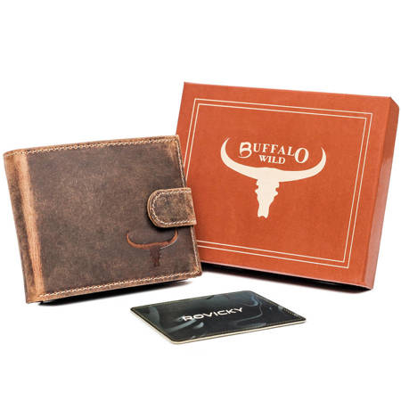 Kompaktowy skórzany portfel w stylu vintage RFID